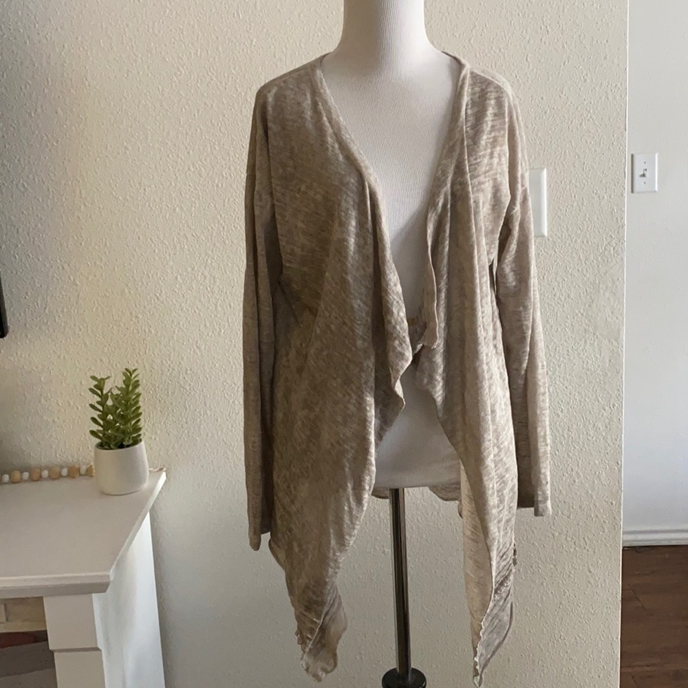 Elena Baldi Made in Italy Drape Cardigan | Oatmeal